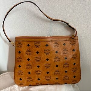 MCM Cognac Visetos Shoulder Bag